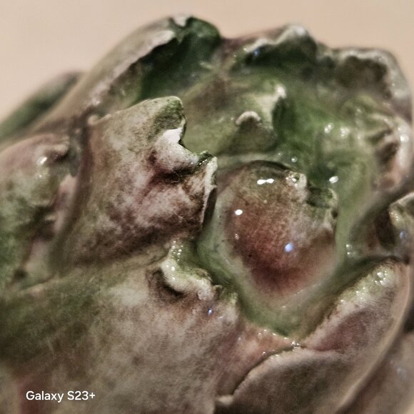 VINTAGE HANDPAINTED CERAMIC ARTICHOKE MAJOLICA DECOR DISPLAY ART VIETRI ITALY - Picture 7 of 8